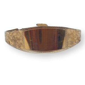 Vintage ID Bracelet Engraveable Chain Filigree Charm Gold Plate JB Jacoby Bender